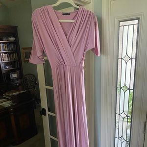 Long Semi-Formal V-Neck Floor Length Maxi Dress